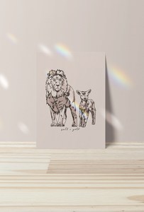 Lion + Lamb Print